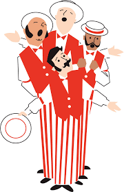 cartoon of barbershop quartet